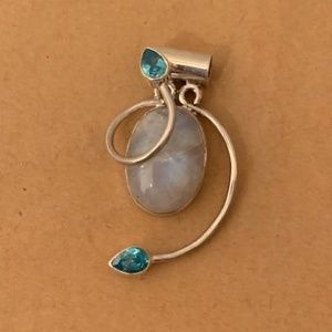 Handmade Moonstone Set in Silver Pendant